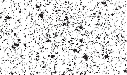 Obraz premium Abstract splatter background with dark ink dots and shapes on white