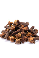 Dry cloves  spice  isolated on white background. 
