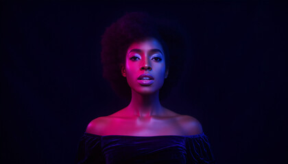 Expressive Portrait, Female Model, Dark Studio, Photo, Intimate Environment, Front View, Emotional Journey