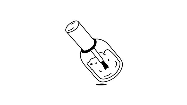 A simple nail polish bottle animated icon for beauty related designs