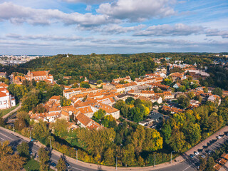 Aerial View of Uzupis district in Vilnius Old Town, Lithuania