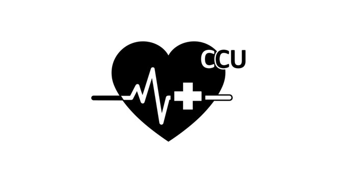 CCU Cardiac Care Unit Heartbeat Medical Symbol.