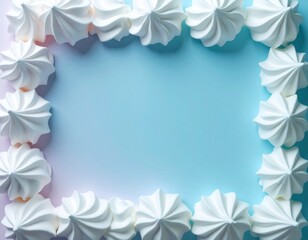 Generated image　白いクリームと水色の背景素材