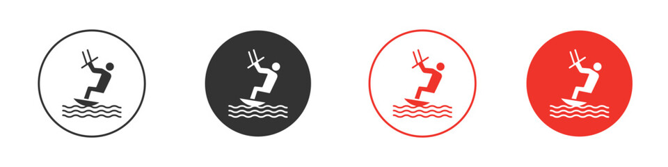 Kitesurf sign icon. pictogram sign for Ui UX