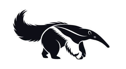 Fototapeta premium Stylized giant anteater walking vector graphic illustration.
