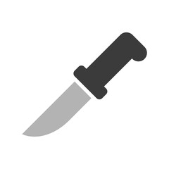 Knife icon. An attribute of the kitchen, a chef, or a butcher. A bladed weapon, military combat ammunition. A hunter's or killer's tool. Raster icon.