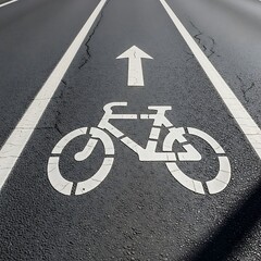 Bicycle Lane Marked on Road.