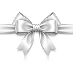 Naklejka premium Elegant White Ribbon Bow.