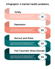 infographic about 4 health problems template, vector illustration for web information, poster, hospital report. vector eps 