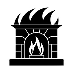 Cozy Fireplace Vector Illustration | Warm Home Interior Graphic Design