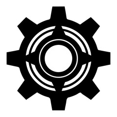 Gear Icon Vector | Flat Mechanical Gear Symbol Design for Industry and Engineering