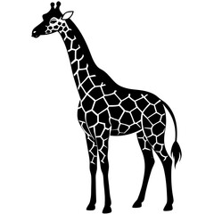 Elegant Giraffe Vector Illustration &ndash; Wild Animal Graphic Design for Download