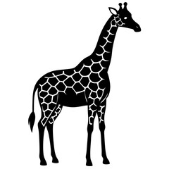 Elegant Giraffe Vector Illustration &ndash; Wild Animal Graphic Design for Download