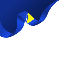 Bosnia and Herzegovina flag symbol wave ribbon