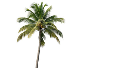 Obraz premium Tall palm tree with coconuts growing isolated PNG with Transparent Background
