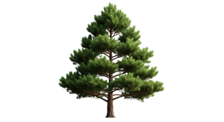 Detailed Scots pine tree illustration isolated PNG with Transparent Background