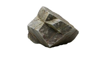 Gray stone rock mineral sample isolated PNG with Transparent Background