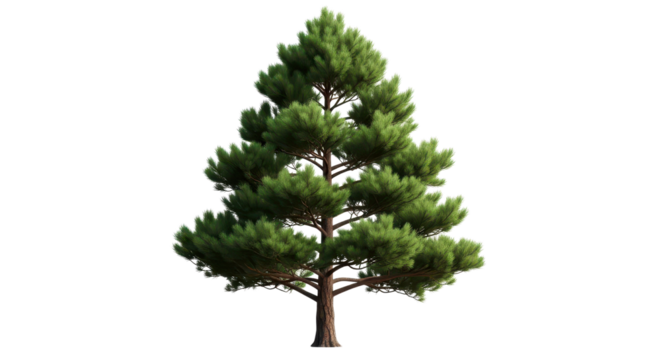 Detailed Scots pine tree illustration isolated PNG with Transparent Background