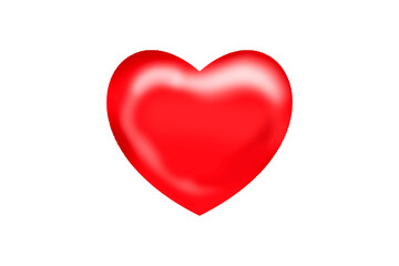Red heart 3d isolated on white background