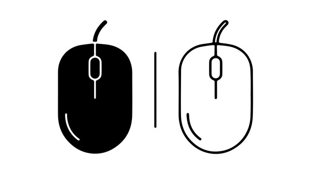Computer mouse icon with transparent background
