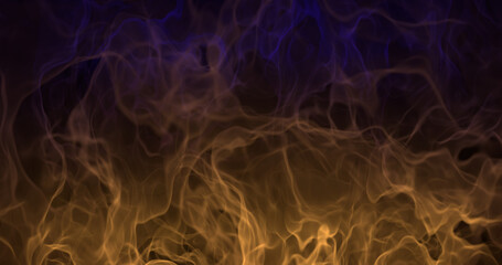 Surreal Abstract Fire type Smoke Pattern with Yellow and Blue colors