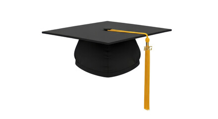 Graduation cap with tassel isolated PNG with Transparent Background