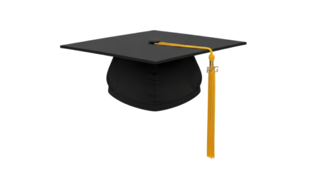 Graduation cap with tassel isolated PNG with Transparent Background