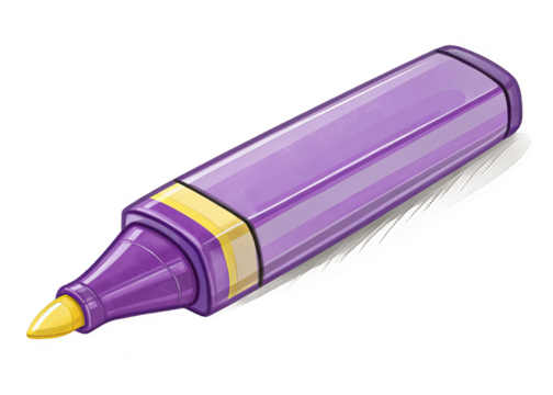 purple-highlighter on a isolated transparent background	