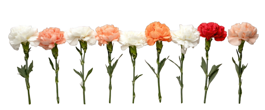 Carnation flowers arrangement isolated with transparent background floral display - Powered by Adobe