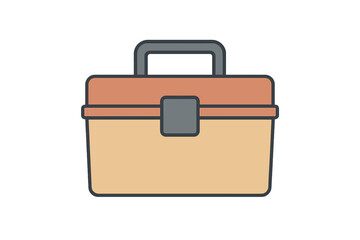 Sturdy portable storage box for construction and repair tools featuring a handle and latch closure