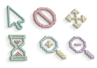 ICONE 3D MOUSE CROCHÊ SETA ICONES SIMBOLOS