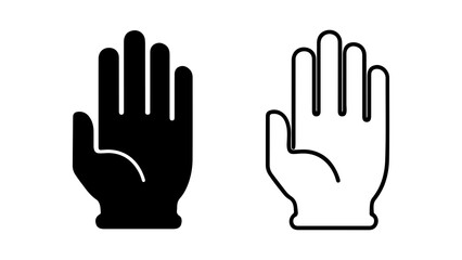 Obraz premium Hand icons with outline and solid fill with transparent background