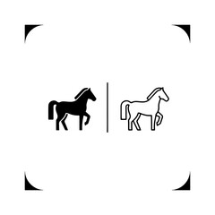 Fototapeta premium Horse icons with outline style and transparent background