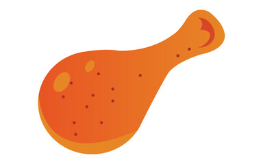 Crispy fried chicken leg drumstick isolated on white background