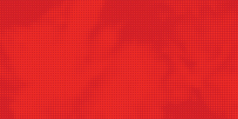 Abstract dots halftone red color pattern gradient texture with technology digital background. Pop art comics style.