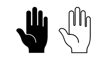Fototapeta premium Hand icons with outline and solid fill with transparent background