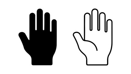 Obraz premium Hand icons with outline and solid fill with transparent background