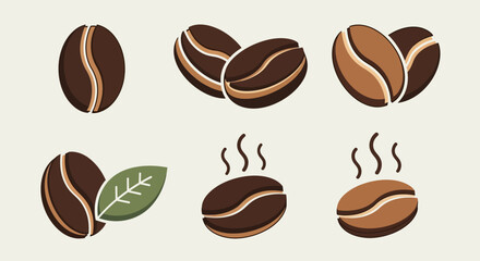 Obraz premium Collection of various coffee beans in different styles.