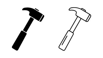 Hammer tool icon with transparent background