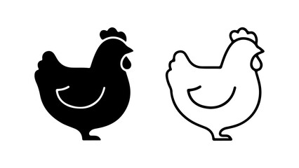 Chicken icons with transparent background