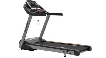 Sleek modern gym treadmill exercise machine isolated for fitness and healthy lifestyle promotions isolated PNG with Transparent Background