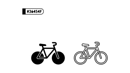 Bicycle icon with transparent background