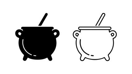 Cauldron with ladle with transparent background