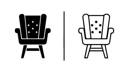 Armchair icon set with transparent background