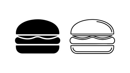 Burger icons with outline and solid fill