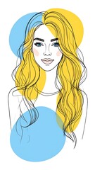 Portrait of a woman with vibrant hair