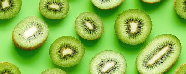 Fototapeta premium kiwi seamless pattern background banner
