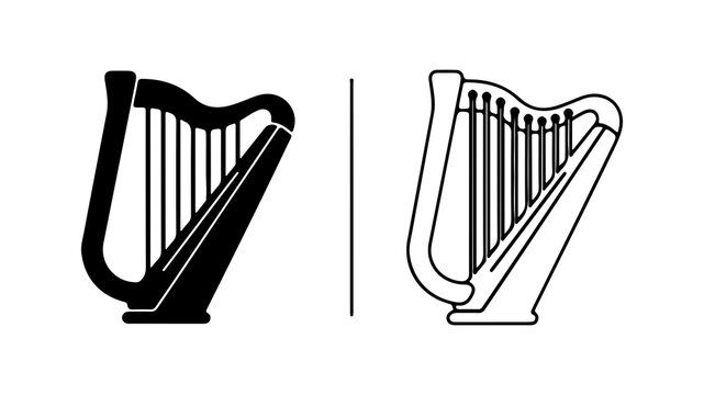 Harp icons with transparent background