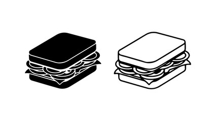 Sandwich icon set with transparent background