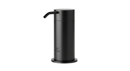 Modern black automatic hand soap or sanitizer dispenser product shot on white background